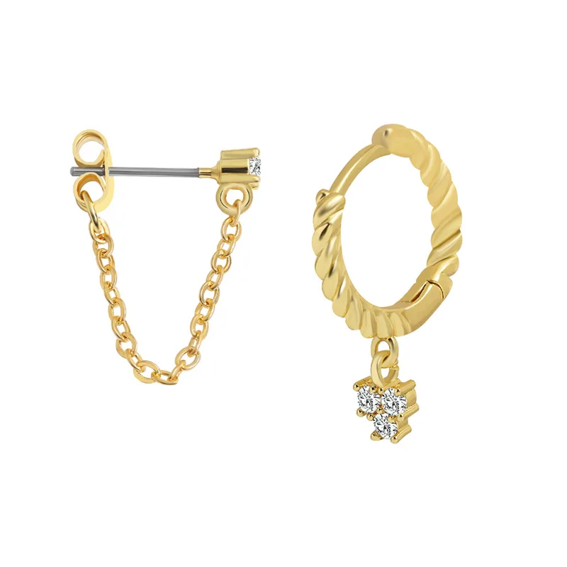 Korean temperament star with exquisite copper pendant earrings heart lock rivets copper inset diamond ear buckle small earrings, Gold
Korean temperament star with exquisite copper pendant earrings heart lock rivets copper inset diamond ear buckle small earrings, Gold