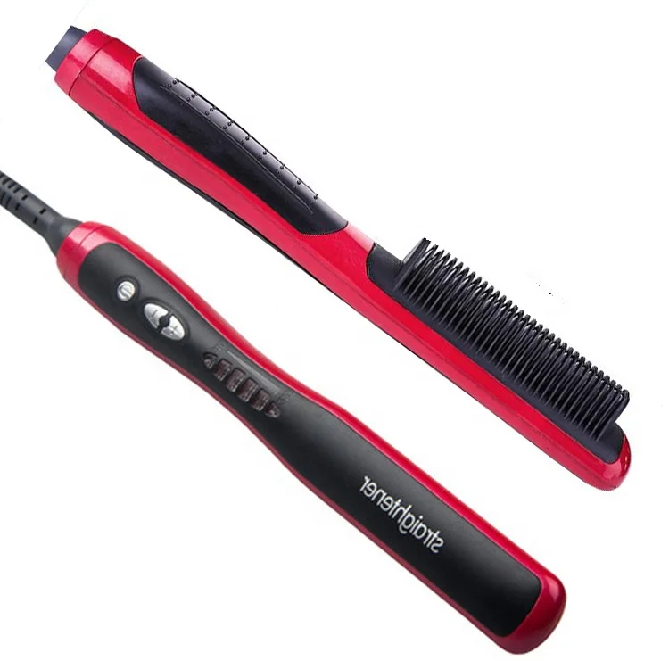High demand products steamer iron ceramic electronic hair straightener the brush that straightens hair, Black+red
High demand products steamer iron ceramic electronic hair straightener the brush that straightens hair, Black+red
