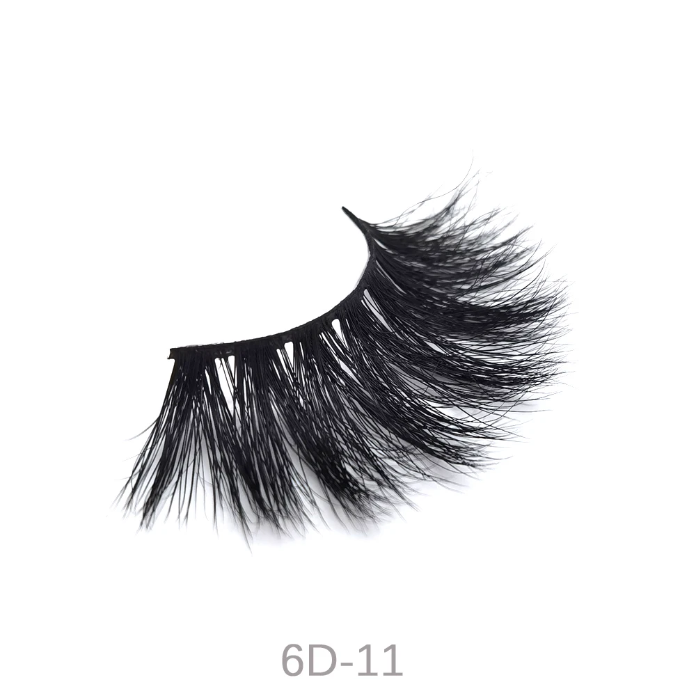 high quality 6d long luxury mink eyelashes with custom eyelash packaging box, Black