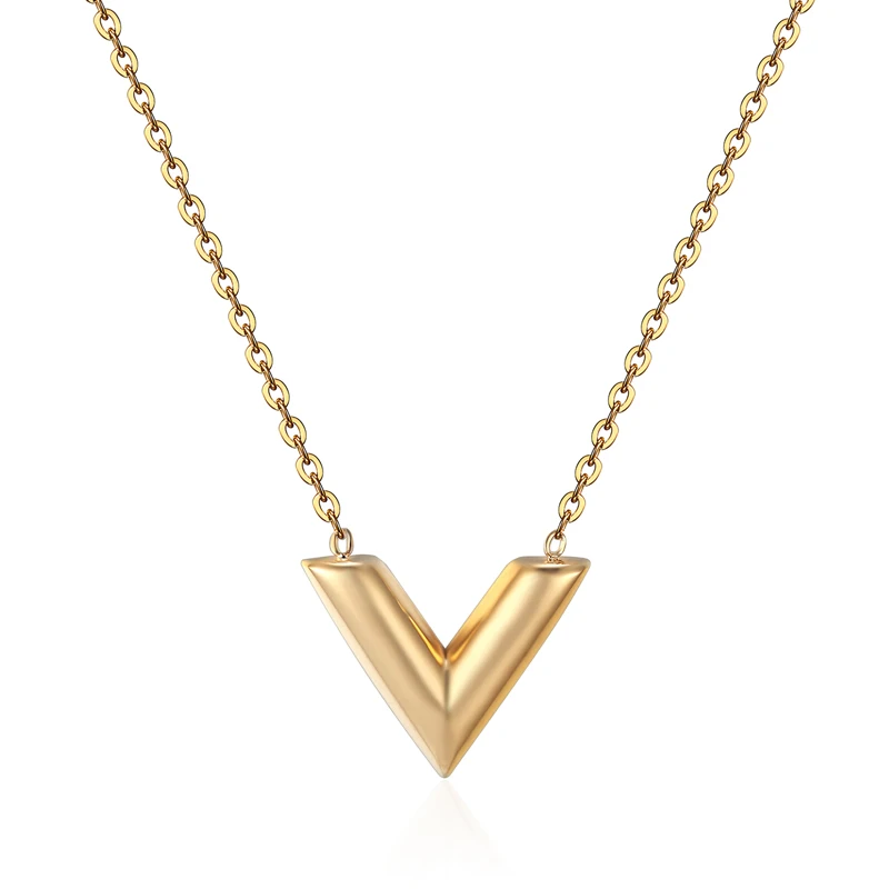 Top Quality Classic Design Famous Brand V Letter Pendant Necklace Stainless Steel Necklace Luxury Jewelry For Women, Picture shows
Top Quality Classic Design Famous Brand V Letter Pendant Necklace Stainless Steel Necklace Luxury Jewelry For Women, Picture shows