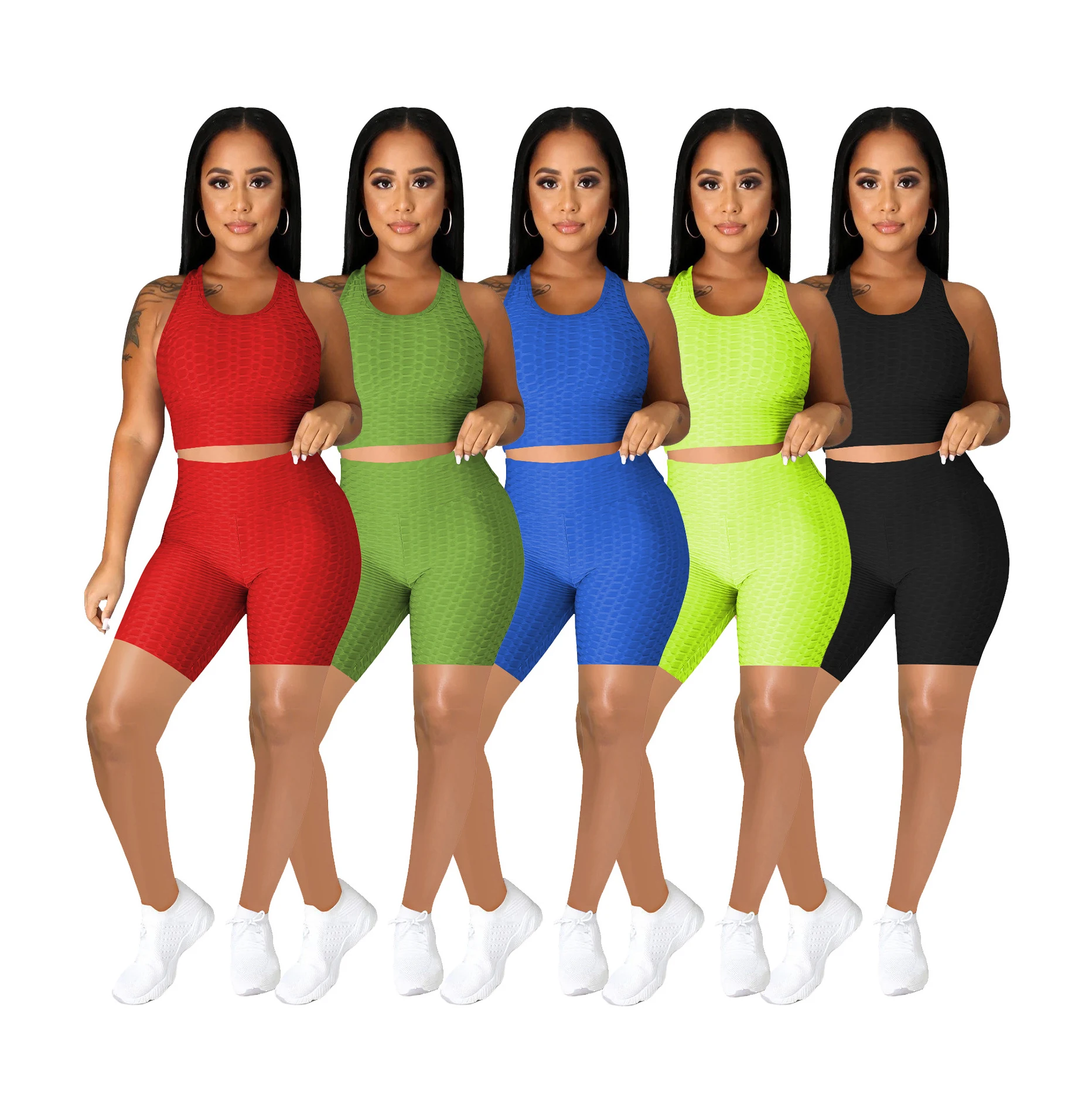 Two piece Solid Color Women Clothing Short sleeved O Neck Tight fitting Shorts Sexy Streetwear Clothes Tracksuit Outfi, As picture
Two piece Solid Color Women Clothing Short sleeved O Neck Tight fitting Shorts Sexy Streetwear Clothes Tracksuit Outfi, As picture