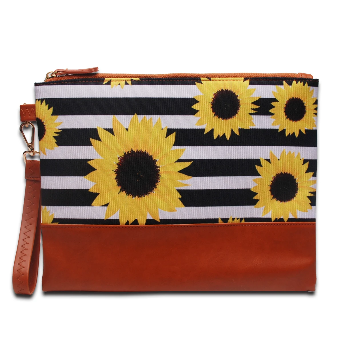 Multipurpose Black Striped Sunflower Pouch Bag with Dependable Metal Zippers DOM113-1616
Multipurpose Black Striped Sunflower Pouch Bag with Dependable Metal Zippers DOM113-1616