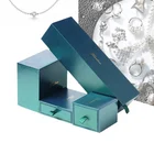 custom luxury cardboard drawer velvet packaging sliding jewelry box