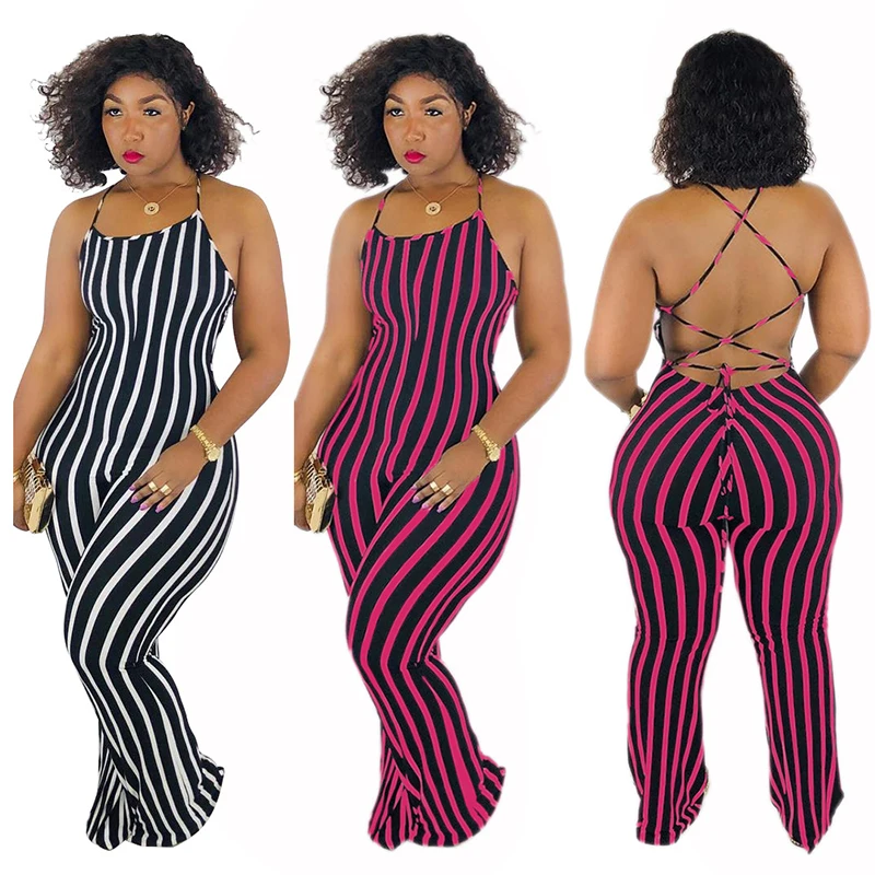 YD Factory new arrival ladies sexy clothing stripe backless halter cut out romper one peice summer jumpsuit for woman
YD Factory new arrival ladies sexy clothing stripe backless halter cut out romper one peice summer jumpsuit for woman