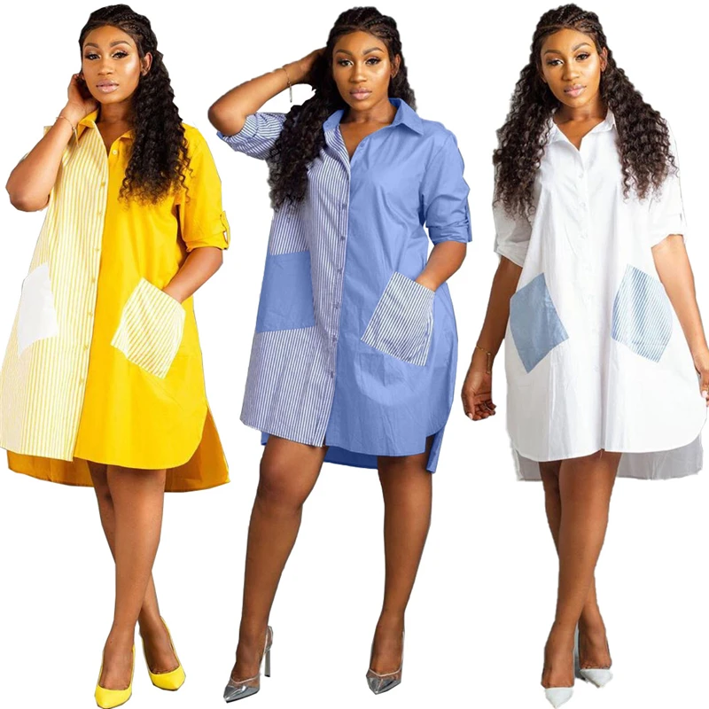 summer short sleeve shirt dresses women casual loose dress with pockets ladies office dress wholesale dropshipping
summer short sleeve shirt dresses women casual loose dress with pockets ladies office dress wholesale dropshipping