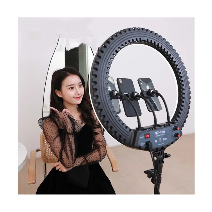 HQ-18N Three Colors Dimmable Led Selfie Circle Neewer Ring Light 18 inch Lights with 2.1m Stand
HQ-18N Three Colors Dimmable Led Selfie Circle Neewer Ring Light 18 inch Lights with 2.1m Stand