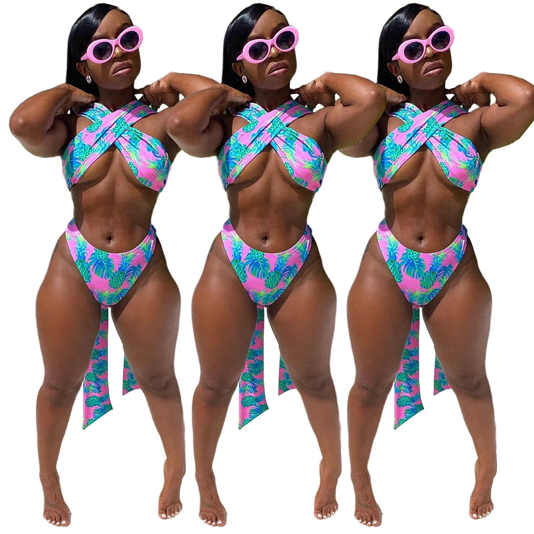2021 New Arrivals Fashion Women Sexy Neck Belt Wrap Chest Panties 2 Pieces Set Swimwear Pineapple Printed Bikini, Picture show
2021 New Arrivals Fashion Women Sexy Neck Belt Wrap Chest Panties 2 Pieces Set Swimwear Pineapple Printed Bikini, Picture show