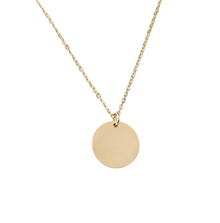 Mirror Smooth Stainless Steel Disc Pendant Necklace DIY Engraving Round Disc Short Necklace Clavicle Necklace
Mirror Smooth Stainless Steel Disc Pendant Necklace DIY Engraving Round Disc Short Necklace Clavicle Necklace