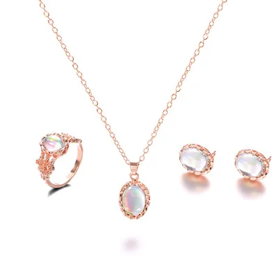 2021 Wholesale High Quality Jewelry Set Charm Trendy Alloy Gemstone Rose Gold Ring Earrings And Necklace For Anniversary Gifts
2021 Wholesale High Quality Jewelry Set Charm Trendy Alloy Gemstone Rose Gold Ring Earrings And Necklace For Anniversary Gifts