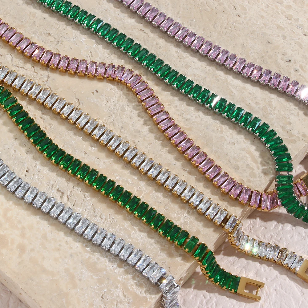 Colorful Zircon Chain Bracelet Christmas Jewelry Gift For Women Gold Plated Stainless Steel Jewelry
Colorful Zircon Chain Bracelet Christmas Jewelry Gift For Women Gold Plated Stainless Steel Jewelry
