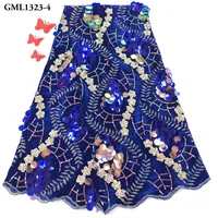 

Beautifical african lace fabrics 2019 nigerian sequins french tulle lace fabric embroidery new velvet lace