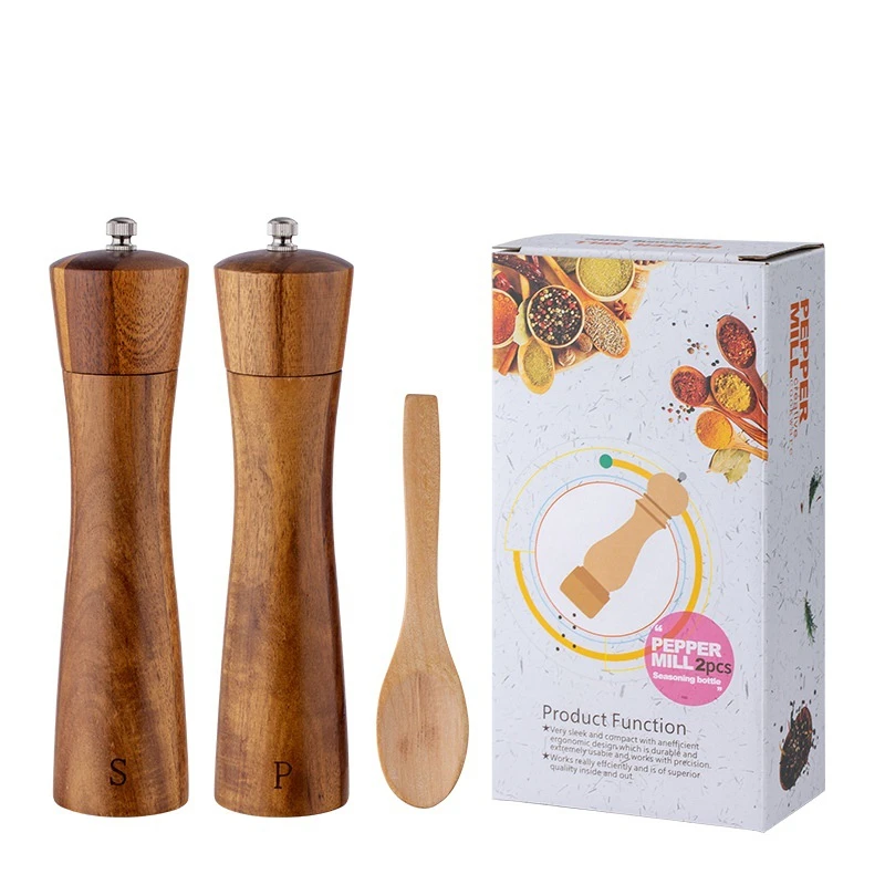 8 inch 2Pcs Wooden Salt And Pepper Grinder Set Wood Salt Pepper Mills Pepper And Salt Grinder Set With Spoon
8 inch 2Pcs Wooden Salt And Pepper Grinder Set Wood Salt Pepper Mills Pepper And Salt Grinder Set With Spoon