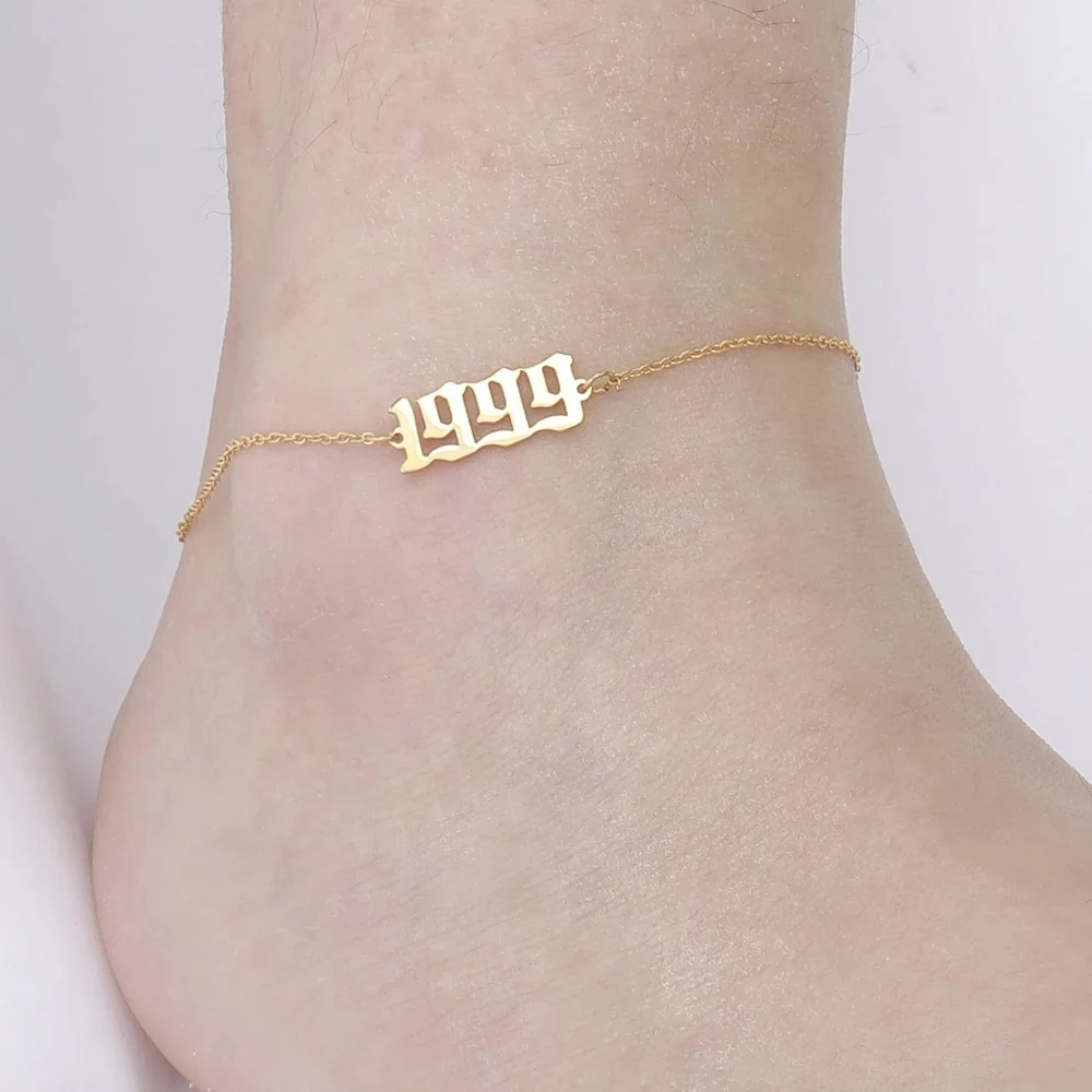 Fashion Summer Anklet Gold Birth Year Pendant Sandbeach Adjustable Stainless Steel Dainty Anklet Braclet for Women Gifts
Fashion Summer Anklet Gold Birth Year Pendant Sandbeach Adjustable Stainless Steel Dainty Anklet Braclet for Women Gifts