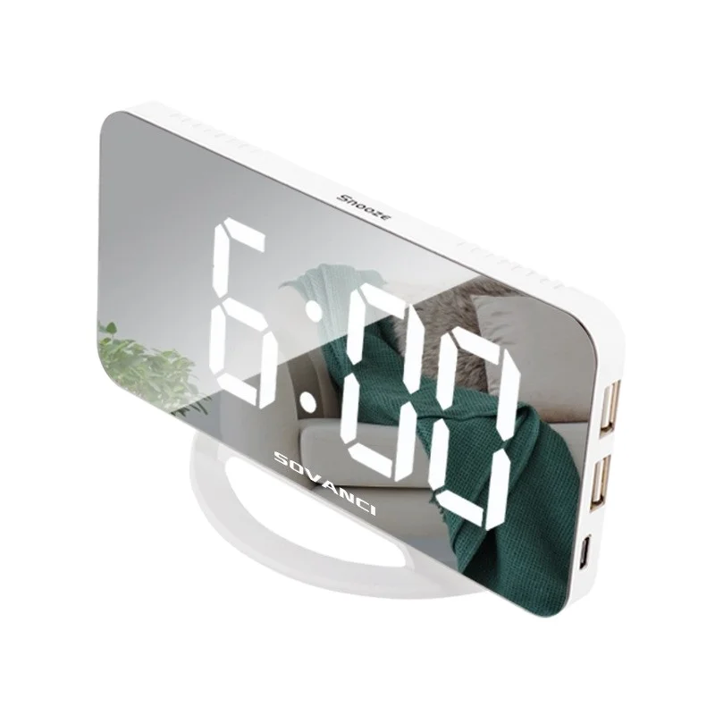 Creative multifunction mirror alarm clock fashionable simple digital desktop LED electronic clock with USB charging
Creative multifunction mirror alarm clock fashionable simple digital desktop LED electronic clock with USB charging