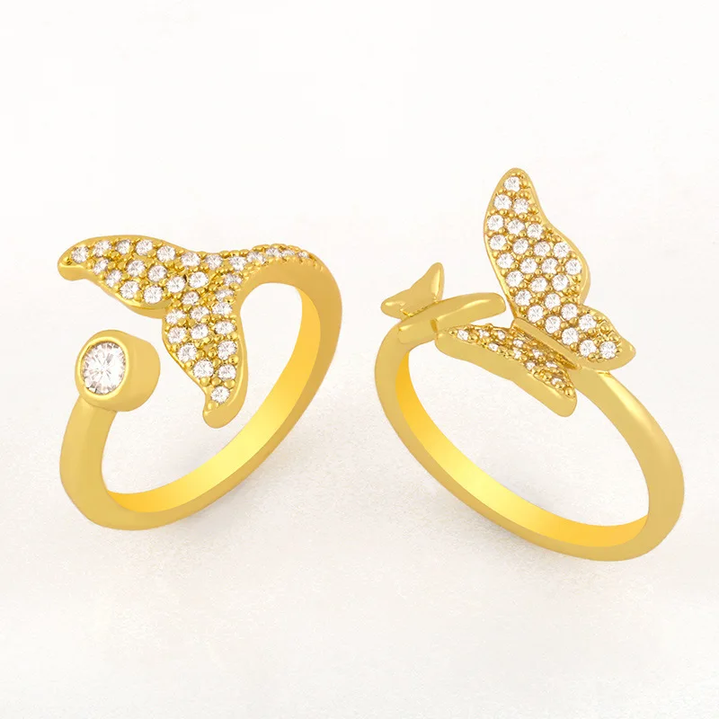 New Fashion Gold Jewelry Women Zircon Open Moon And Butterfly Rings For Party And Gift
New Fashion Gold Jewelry Women Zircon Open Moon And Butterfly Rings For Party And Gift