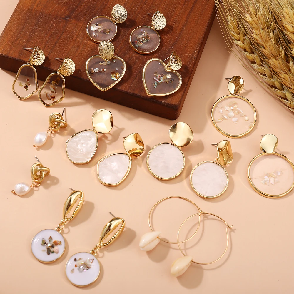 Vintage Earrings 2019 Geometric Shell Earrings For Women Girls BOHO Resin Drop Earrings Brincos Fashion Tortoise Jewelry
Vintage Earrings 2019 Geometric Shell Earrings For Women Girls BOHO Resin Drop Earrings Brincos Fashion Tortoise Jewelry