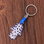 Factory wholesale customize palm shape keychain souvenirs palm tree key chains water stone palm tree keychain