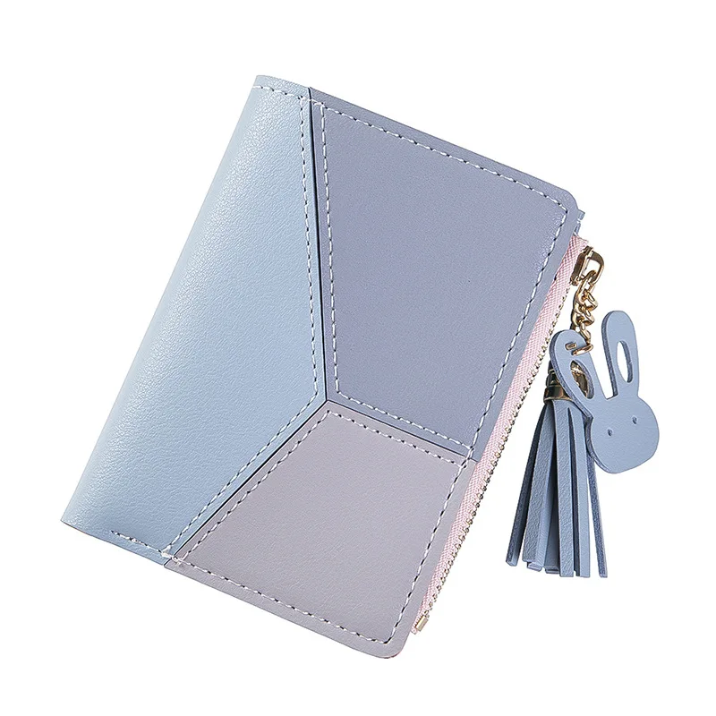 Woman wallet 2021 fashionable girls wallets small contrast color pu leather purses wallet women, Blue,black,pink
Woman wallet 2021 fashionable girls wallets small contrast color pu leather purses wallet women, Blue,black,pink