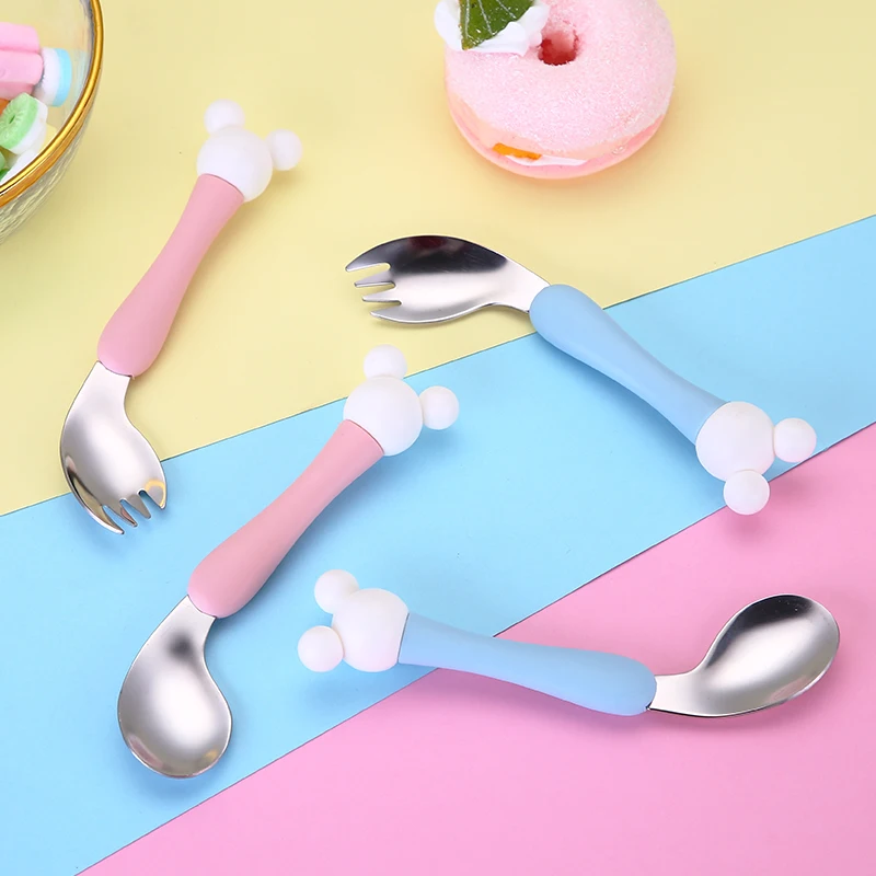 Toddler Self Feeding Learning Spoon and Fork Baby Training Spoons and Forks 2 Pack with Travel Case Baby Cutlery, Pink,blue
Toddler Self Feeding Learning Spoon and Fork Baby Training Spoons and Forks 2 Pack with Travel Case Baby Cutlery, Pink,blue