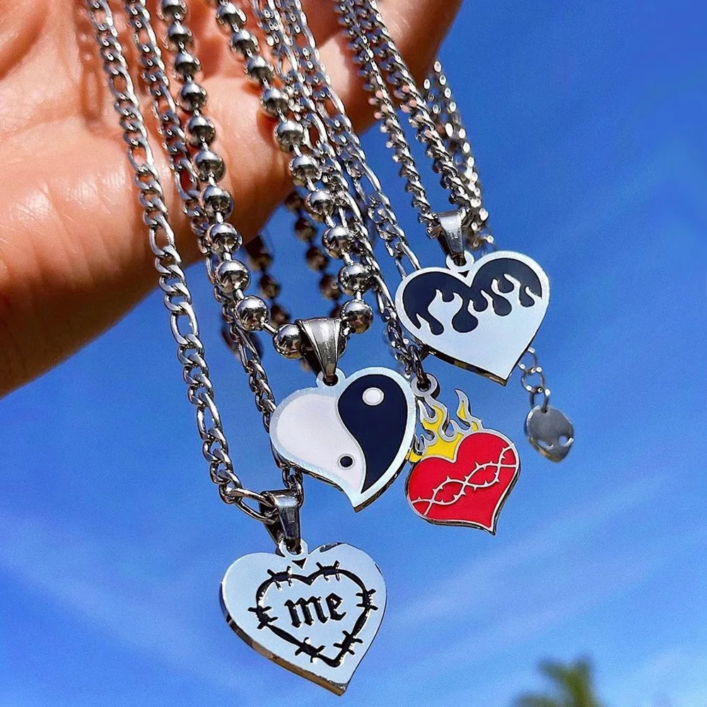 NUORO Punk Cool Silver Color Choker Chain Y2k Jewelry Gift For Women Girls Gothic Love Heart Flame Pendant Necklace, Sliver
NUORO Punk Cool Silver Color Choker Chain Y2k Jewelry Gift For Women Girls Gothic Love Heart Flame Pendant Necklace, Sliver