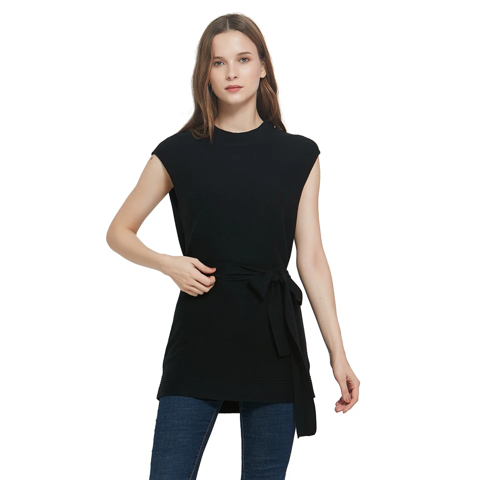 New coming women fall knitted fashion sleeveless sweaters stylish loose women's sweaters with belt
New coming women fall knitted fashion sleeveless sweaters stylish loose women's sweaters with belt