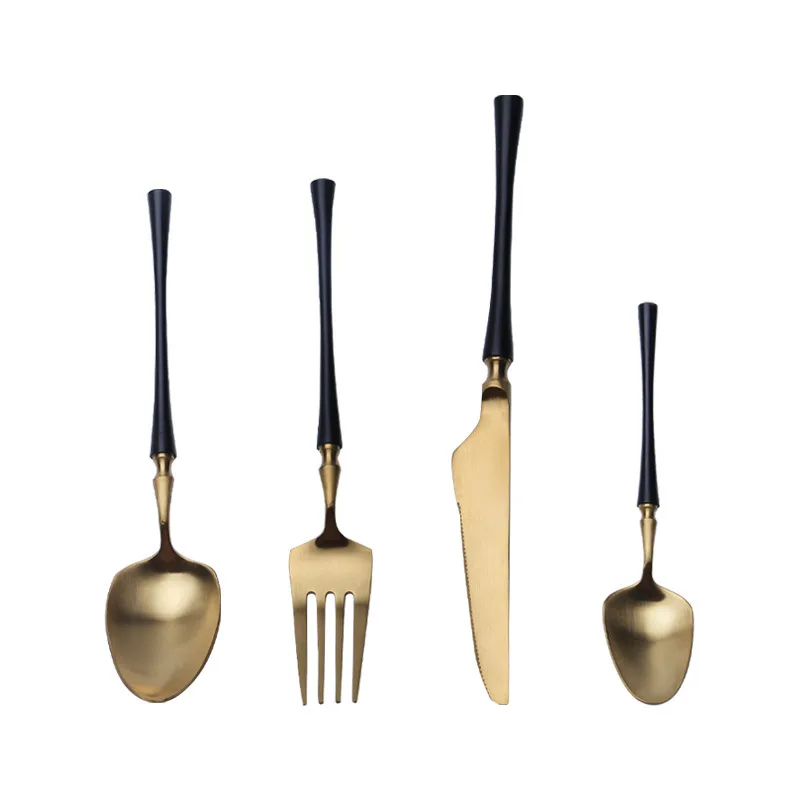 Gold Cutlery Set 4pcs Stainless Steel Cutlery Set Table Knife Spoon Dinner Fork Tea Spoon Golden Tableware Set
Gold Cutlery Set 4pcs Stainless Steel Cutlery Set Table Knife Spoon Dinner Fork Tea Spoon Golden Tableware Set