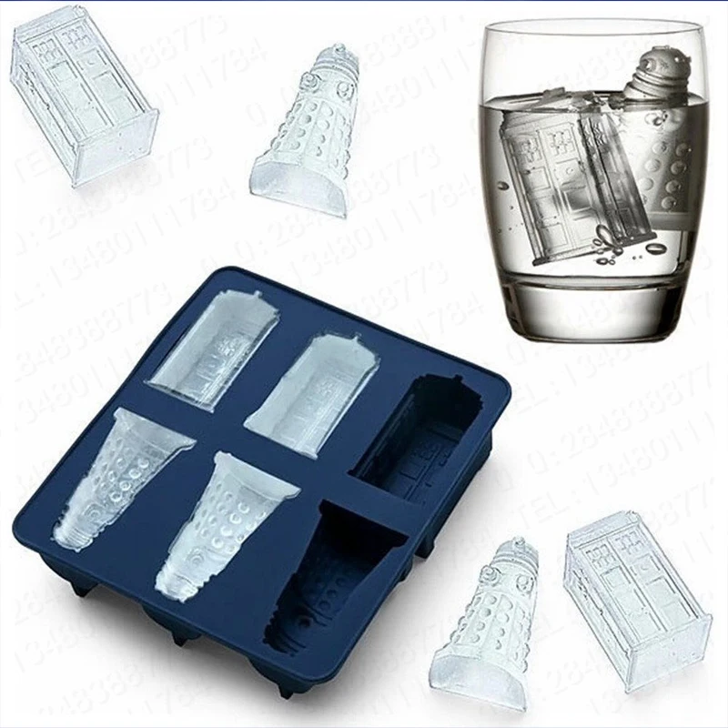 Multi-function Doctor Tardis Daleks Ice Cube Mold Tray, New Design Fun Tardis & Daleks Doctor Ice Tray Silicone Mold 
Multi-function Doctor Tardis Daleks Ice Cube Mold Tray, New Design Fun Tardis & Daleks Doctor Ice Tray Silicone Mold