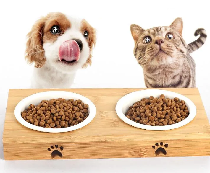 High Quality Bamboo Dog Bowl Ceramic Cat Bowls Pet Elevated Bowls With Stand, As picture
High Quality Bamboo Dog Bowl Ceramic Cat Bowls Pet Elevated Bowls With Stand, As picture