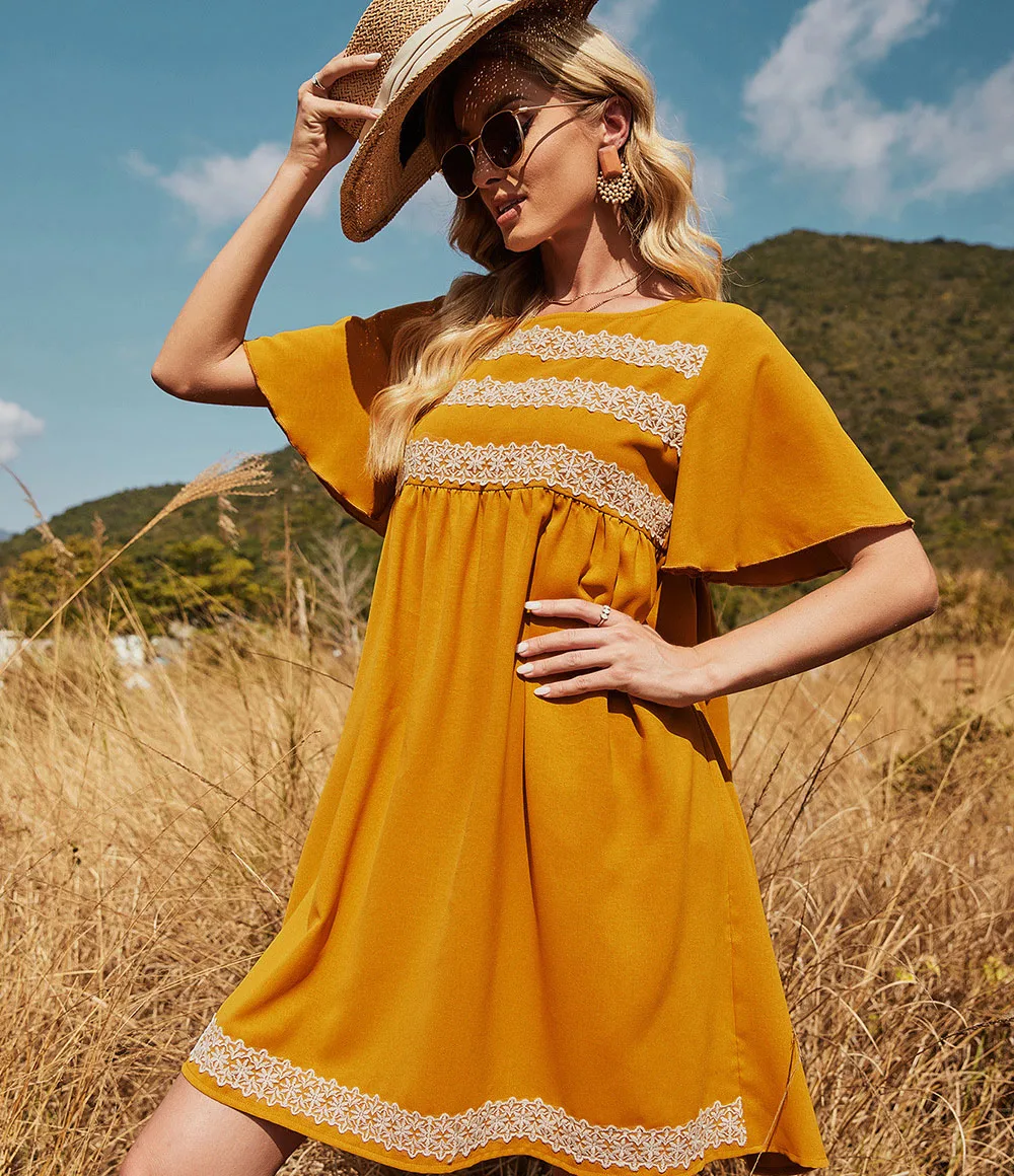 New Arrival 2021 Summer Ladies Casual Dresses 100% Polyester Women Loose Midi Dress Summer Women Clothing
New Arrival 2021 Summer Ladies Casual Dresses 100% Polyester Women Loose Midi Dress Summer Women Clothing