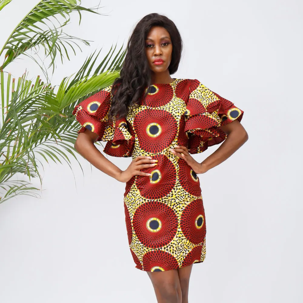 Ready To Ship African Print Women Fashion Bodycon Tight Party Dress With Ruffle Sleeve
Ready To Ship African Print Women Fashion Bodycon Tight Party Dress With Ruffle Sleeve