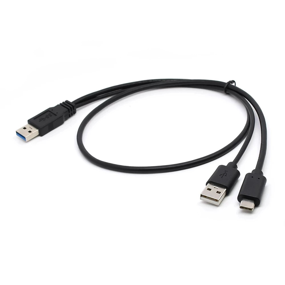 USB3.1 Type-c to USB3.0 cable with USB2.0 male Y splitter power cable for Tablet mobile phone hard disk
USB3.1 Type-c to USB3.0 cable with USB2.0 male Y splitter power cable for Tablet mobile phone hard disk