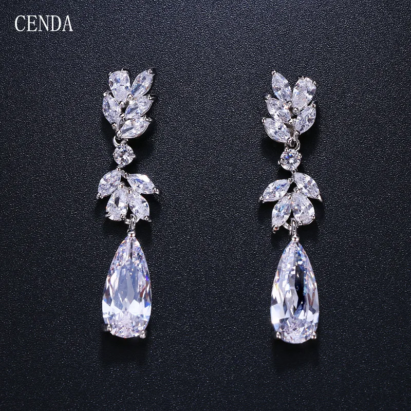 Cenda Trendy 3 Colors Leaf Earrings Cubic Zircon Earrings Women Wedding Jewelry Gift, White k/gold/rose gold
Cenda Trendy 3 Colors Leaf Earrings Cubic Zircon Earrings Women Wedding Jewelry Gift, White k/gold/rose gold