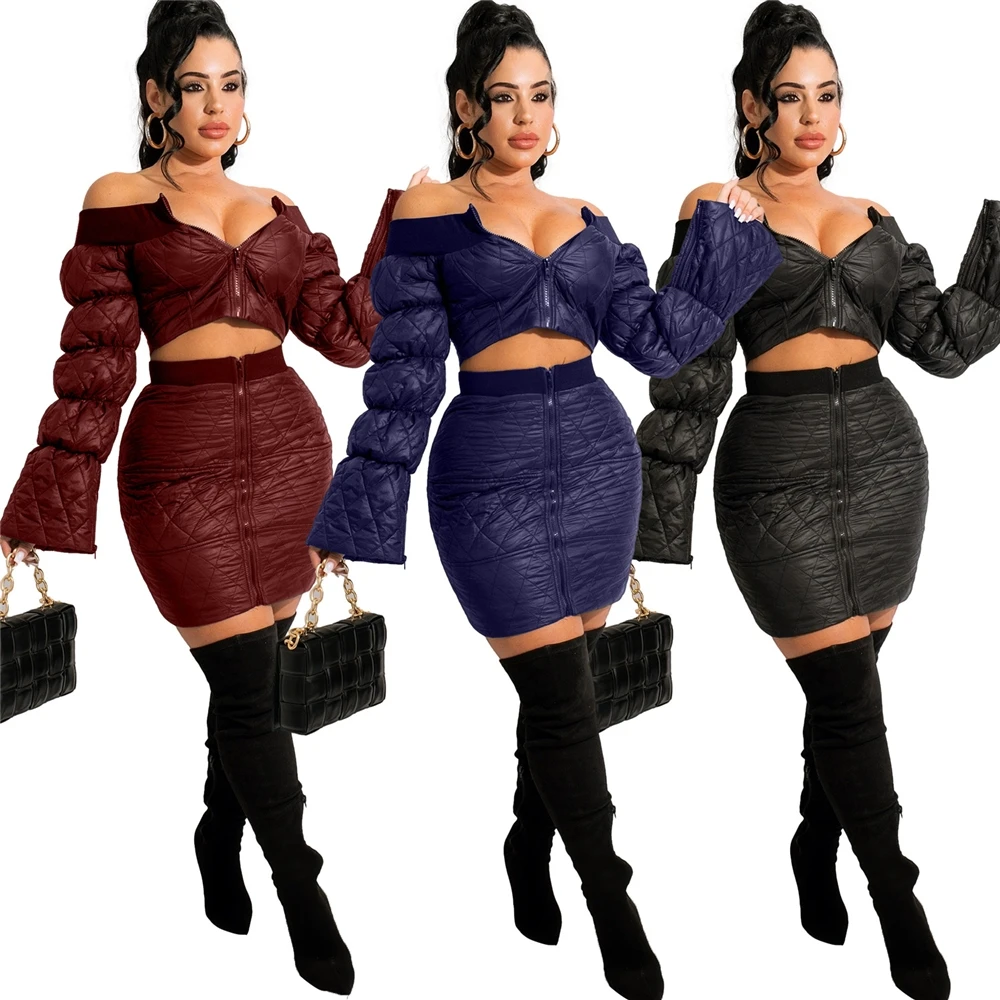 EB-2010291 Women Winter Fall 2 Piece Sexy Casual Dresses Set Club Wear Two Piece Jersey Dresses Set Outfits Bubble Coats Jackets
EB-2010291 Women Winter Fall 2 Piece Sexy Casual Dresses Set Club Wear Two Piece Jersey Dresses Set Outfits Bubble Coats Jackets