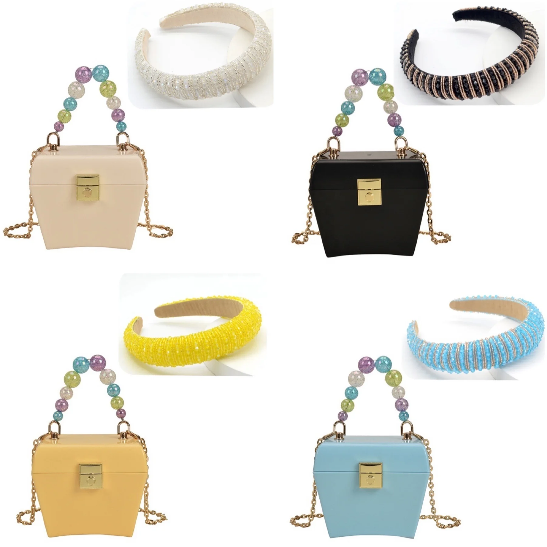 luxury designer diamond pearl makeup Crystal rhinestone bling headbands and & acrylic clutch popsicle purse set for women 2021
luxury designer diamond pearl makeup Crystal rhinestone bling headbands and & acrylic clutch popsicle purse set for women 2021