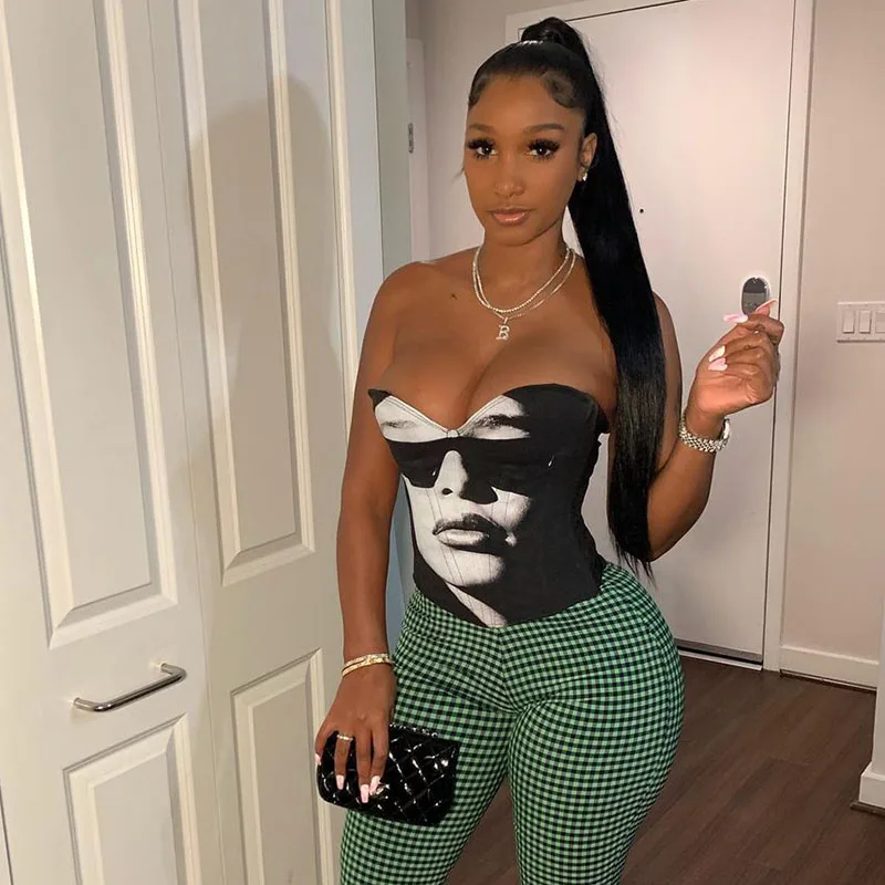 CUTENOVA M20961T Human Head Print Womens Corset 2021 New Arrival Strapless Sleeveless Black-White Color Tops Streetwear
CUTENOVA M20961T Human Head Print Womens Corset 2021 New Arrival Strapless Sleeveless Black-White Color Tops Streetwear