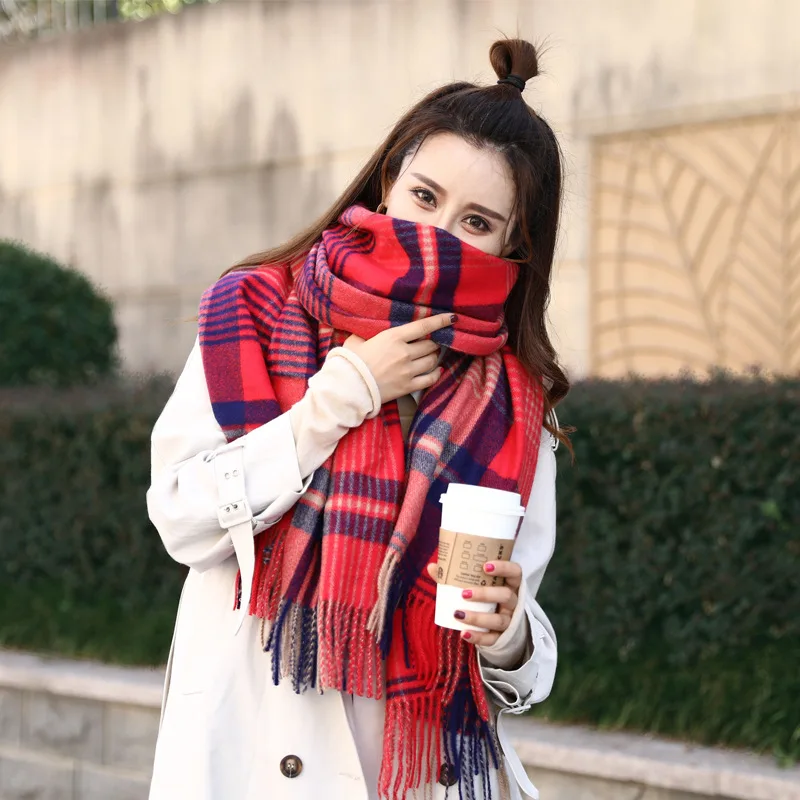 2019 Amazon hot selling plaid thick winter scarf  large size tassel cashmere scarf wholesale 
2019 Amazon hot selling plaid thick winter scarf  large size tassel cashmere scarf wholesale