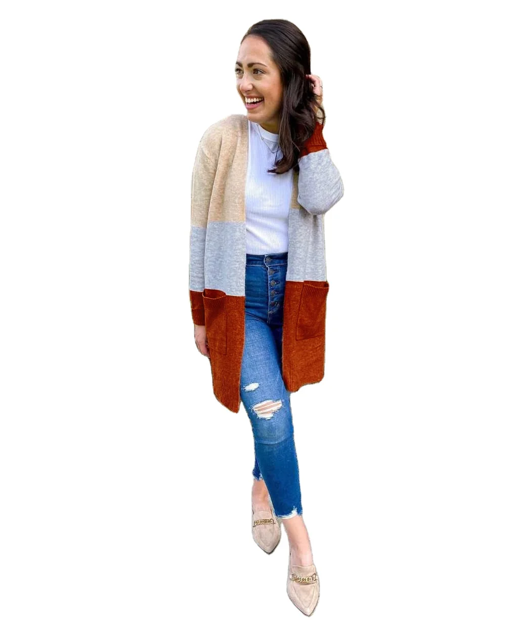 2020 autumn and winter Fashion striped sweater bag cardigan color block coat tops Ropa de mujer de otono e invierno
2020 autumn and winter Fashion striped sweater bag cardigan color block coat tops Ropa de mujer de otono e invierno