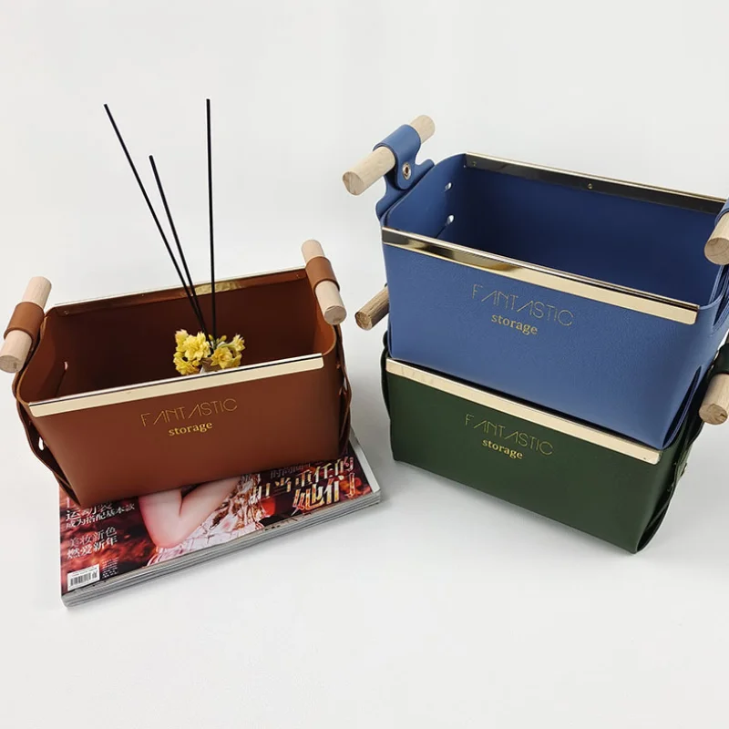 2021 Luxury PU Leather Desktop Storage Organizer Metal Edge Storage Basket Cosmetic Key Sundries Leather Storage Box for Home, Beige,dark green/browen/blue/chocolate, customized
2021 Luxury PU Leather Desktop Storage Organizer Metal Edge Storage Basket Cosmetic Key Sundries Leather Storage Box for Home, Beige,dark green/browen/blue/chocolate, customized