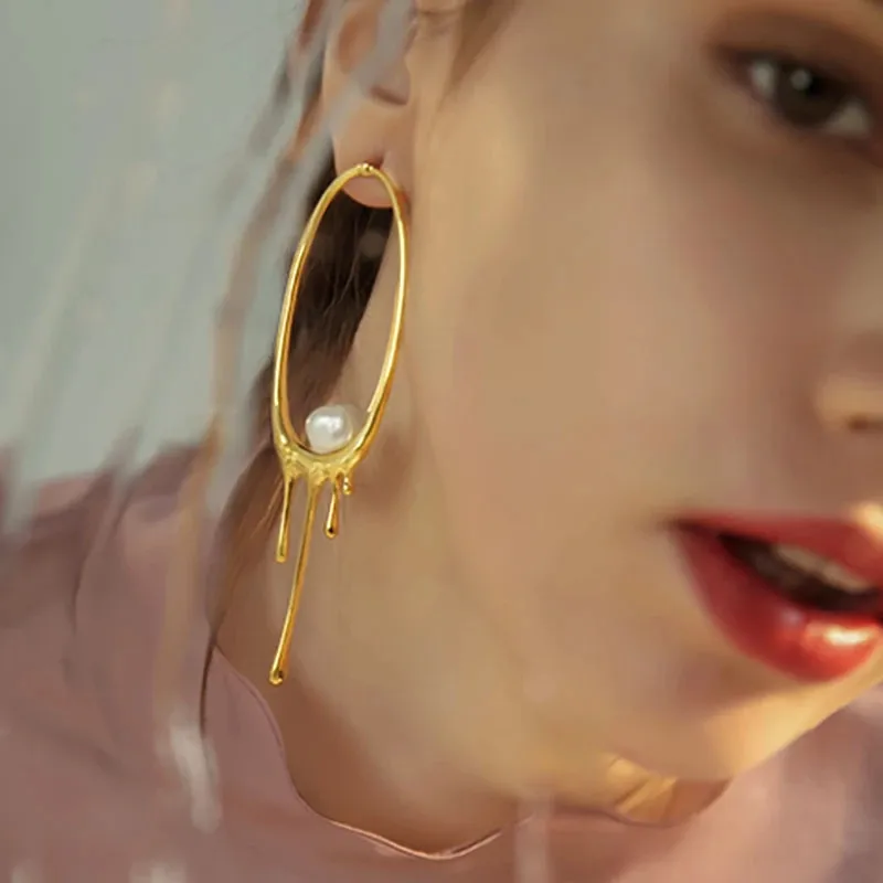European Hyperbole Geometric Baroque Pearl Big Circle Earrings Retro Irregular Lava Drop Earrings For Party Jewels
European Hyperbole Geometric Baroque Pearl Big Circle Earrings Retro Irregular Lava Drop Earrings For Party Jewels
