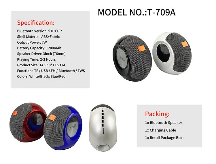2019 Musicity Passive Driver 7W Latest New Model Bluetooth Speaker With FM Radio - ANKUX.COM