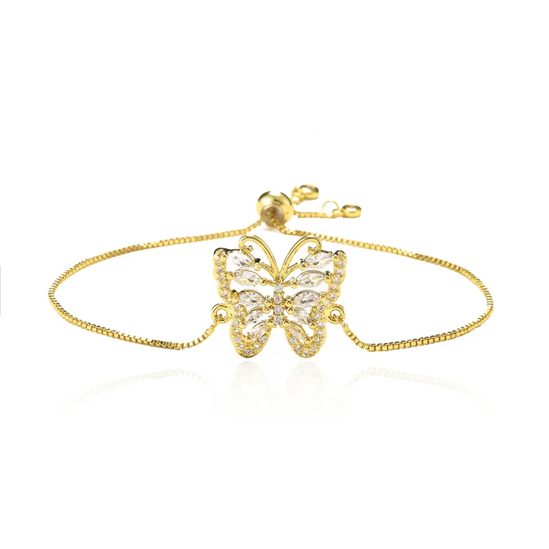 Hot Sale 18k Gold Plated Adjustable Bracelets Butterfly Inlay Zircon Bracelet For Women
Hot Sale 18k Gold Plated Adjustable Bracelets Butterfly Inlay Zircon Bracelet For Women