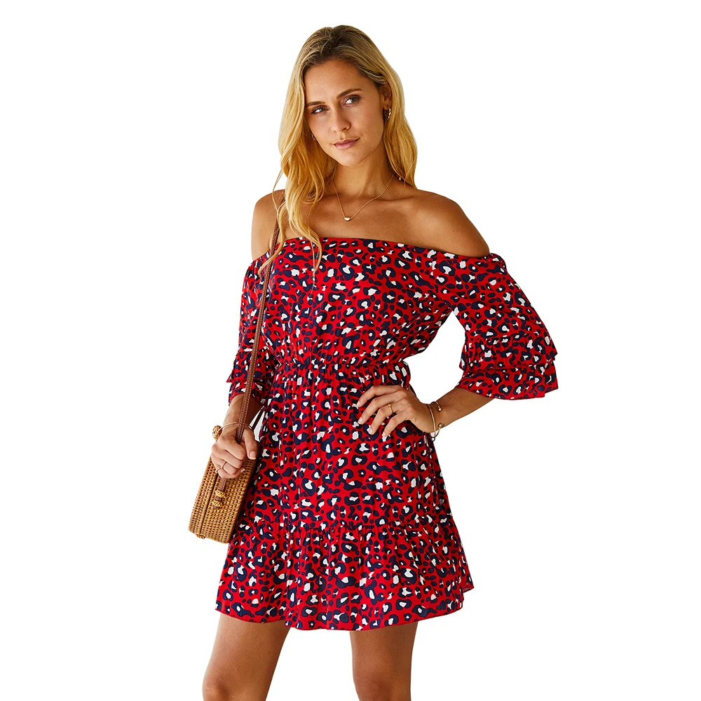 2021 Summer New Arrivals Leopard Print Women Cotton Mini Dress Half Sleeves Casual Dresses, Red,white,yellow or customized colors
2021 Summer New Arrivals Leopard Print Women Cotton Mini Dress Half Sleeves Casual Dresses, Red,white,yellow or customized colors