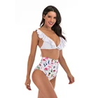 Sexy Woman Plus Size Vintage Black High Waisted Bikini Swimsuit