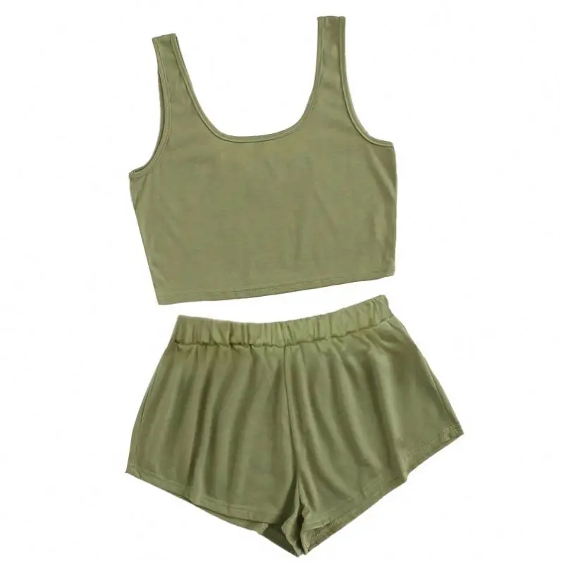 2021 Breathable Women Scoop Neck Yoga Gym Pj Tank Top Track Shorts Sportswear Set, Customized color
2021 Breathable Women Scoop Neck Yoga Gym Pj Tank Top Track Shorts Sportswear Set, Customized color
