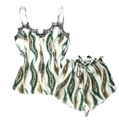 Short silk women pajamas suit sleepwear lady nightwear short sets pajamas Summer thin sleeping short pants vest, Green
Short silk women pajamas suit sleepwear lady nightwear short sets pajamas Summer thin sleeping short pants vest, Green