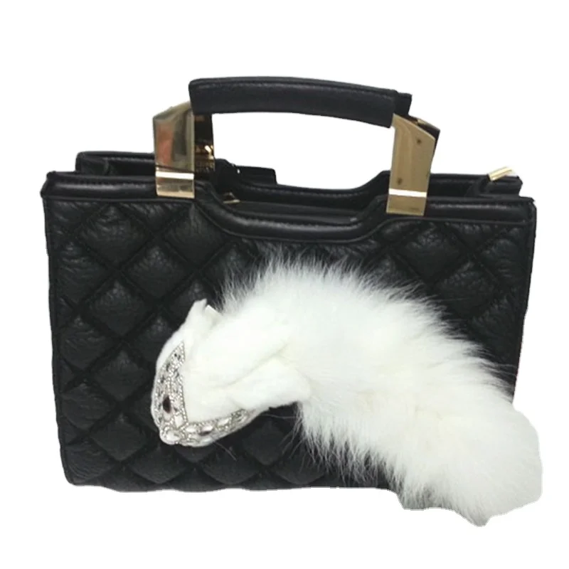 Fashion New Design Genuine Leather Ladies Handbag Lattice Large Tote Bag with Fur Animal, More
Fashion New Design Genuine Leather Ladies Handbag Lattice Large Tote Bag with Fur Animal, More