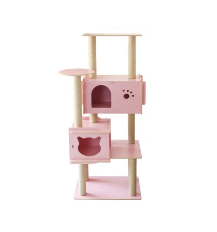 MDF Wood Cat Tree Tower Multi Level Condo Cat Furniture Sscratching Sisal Post Pink/Brown/Beige Color, Photo shows and more
MDF Wood Cat Tree Tower Multi Level Condo Cat Furniture Sscratching Sisal Post Pink/Brown/Beige Color, Photo shows and more