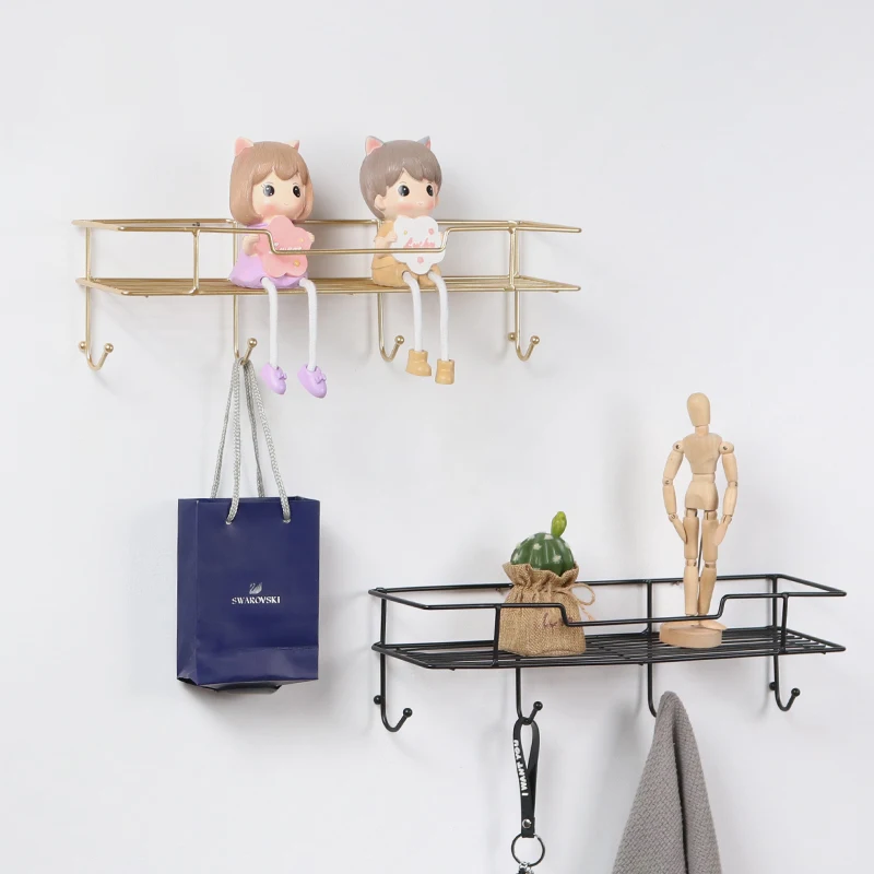European modern style home organizer golden wall storage metal hooks coat hooks bathroom storage, Gold
European modern style home organizer golden wall storage metal hooks coat hooks bathroom storage, Gold