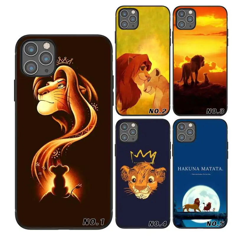 

Cartoon Movie Lion King Smart Soft Phone Case for iPhone 6S 6plus 7 7plus 8 8Plus X Xs MAX 5 5S XR, Black