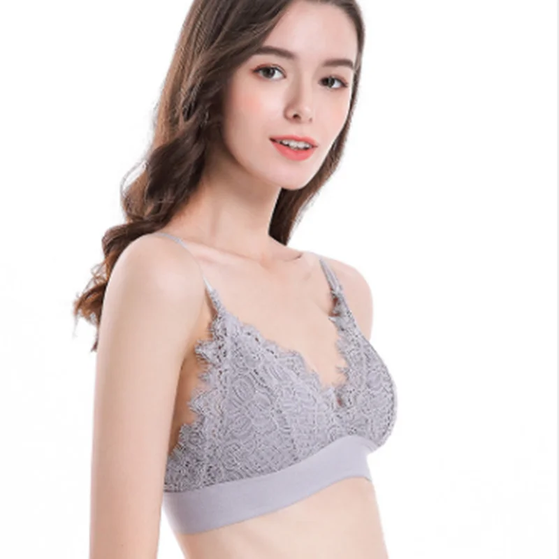 European and American no steel ring thin cup comfortable bra French sexy lace triangle Cup underwear
European and American no steel ring thin cup comfortable bra French sexy lace triangle Cup underwear